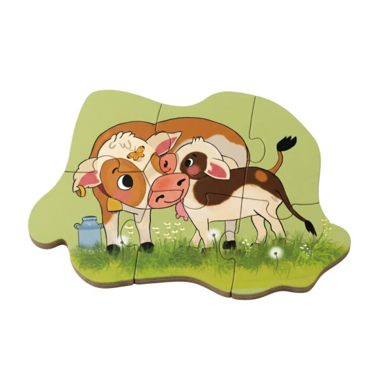 Prvé puzzle Farma 6v1 so zvieratkami z farmy a mláďatkami