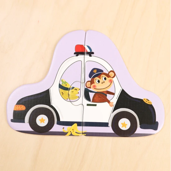 Prvé puzzle Doprava 6v1 – detské puzzle so zvieratkami a dopravnými prostriedkami