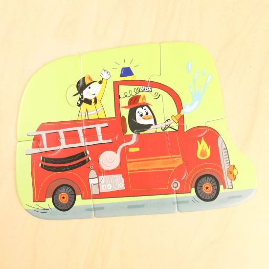 Prvé puzzle Doprava 6v1 – detské puzzle so zvieratkami a dopravnými prostriedkami