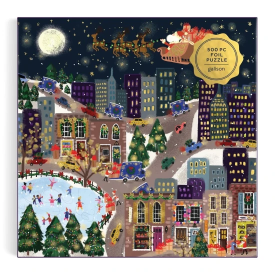 Puzzle Vianočné mestečko Presentville 500 dielov Puzzle Vianočné mestečko Presentville 500 dielov – Galison CHB8361