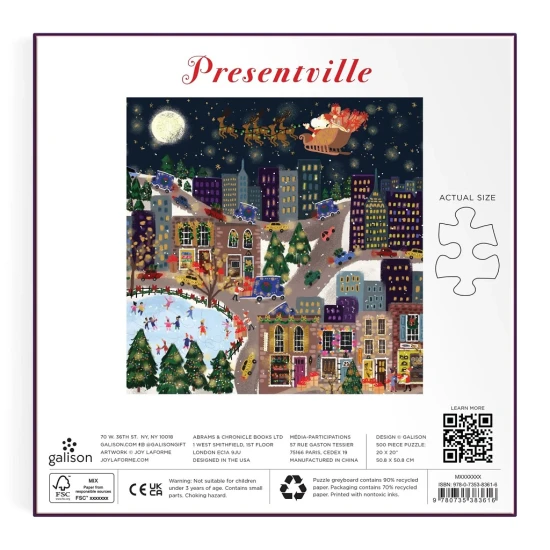 Puzzle Vianočné mestečko Presentville 500 dielov Puzzle Vianočné mestečko Presentville 500 dielov – Galison CHB8361