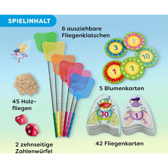 Spoločenská hra Pác Malá násobilka do 100 - deti sa učia násobilku a zlepšujú koncentráciu pri zábavnej hre s muchami.