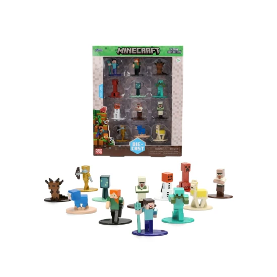 Dickie Toys Minecraft kovové zberateľské nanofigúrky, súprava 12 ks