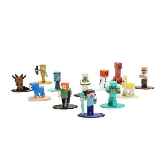 Dickie Toys Minecraft kovové zberateľské nanofigúrky, súprava 12 ks