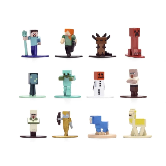 Dickie Toys Minecraft kovové zberateľské nanofigúrky, súprava 12 ks