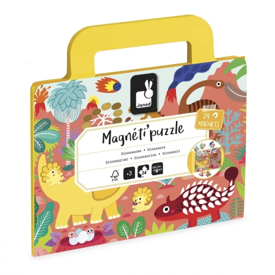 Janod Magnetické puzzle v kufríku Dinosaury 24 ks Janod Magnetické puzzle v kufríku Dinosaury 24 ks