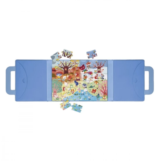 Janod Magnetické puzzle v kufríku Ročné obdobia 36 ks