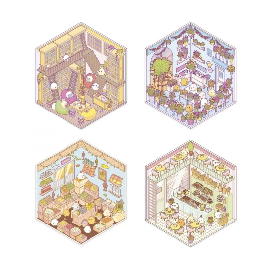 Janod Samolepky Cosy Stickers Minisvet Obchodíky