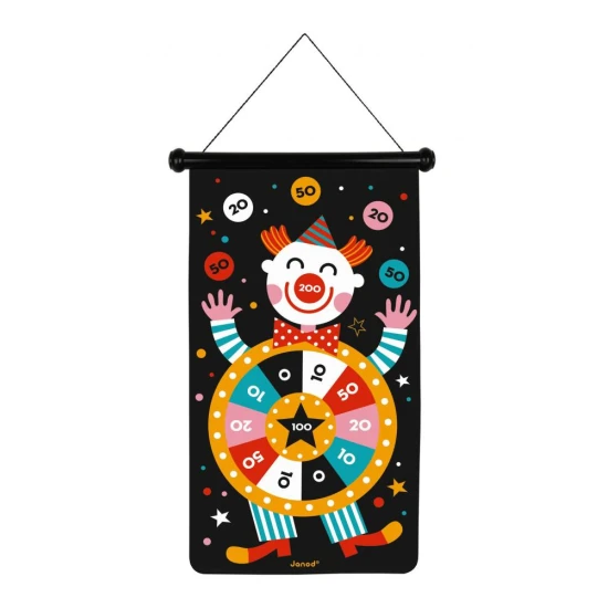 Magnetický terč Cirkus – bezpečné šípky a obojstranný terč pre väčšiu zábavu.