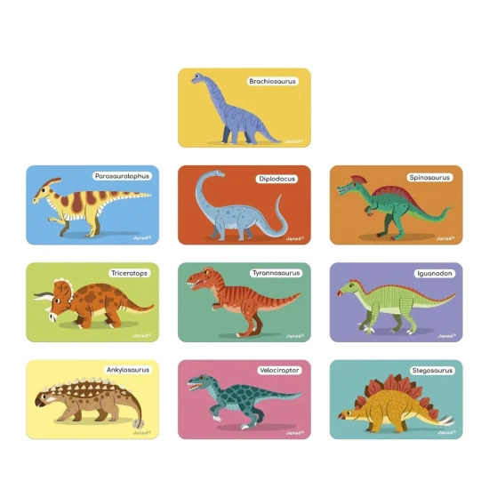 Magnetická kniha s dinosaurom a farebnými magnetkami pre deti.