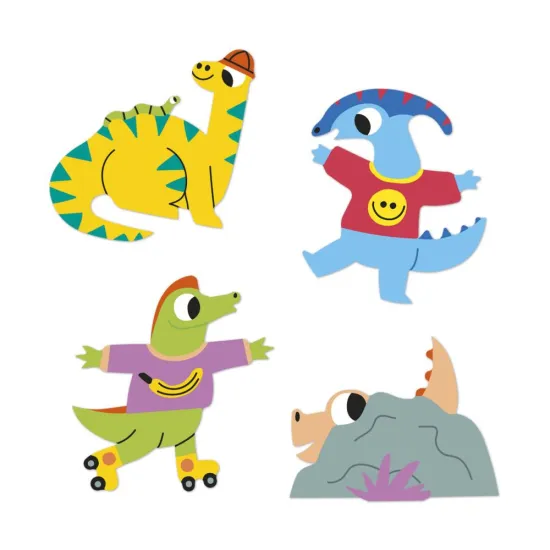 Farebné samolepky dinosaurov – kreatívna sada 100 ks od Janod