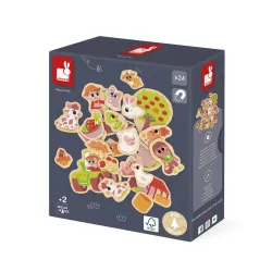 Drevené magnetky pre deti Farma 24 ks