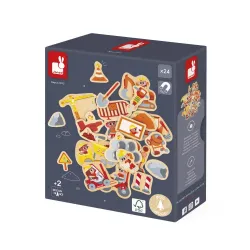 Drevené magnetky pre deti Na stavbe 24 ks