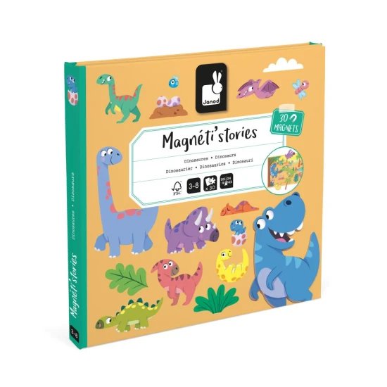 Magnetická kniha pre deti s dinosaurami od Janod.