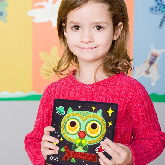 Jarmelo Mozaika – Svet zvierat, 8 kariet, penové mozaikové kúsky a trblietavé kamienky pre kreatívnu tvorbu detí