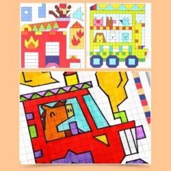 Pixel Art Omaľovánky Dopravné prostriedky