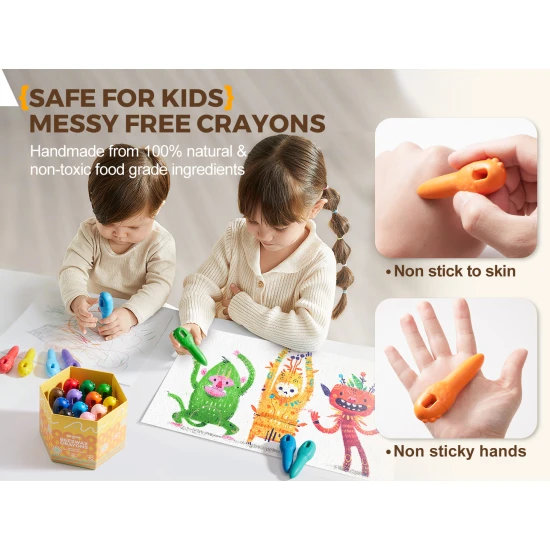 Jarmelo voskovky z včelieho vosku – 24 ks v pevnej krabičke, farebné, hravé a bezpečné pre deti