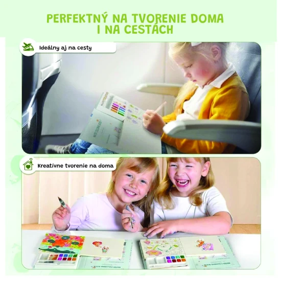 Jarmelo maľovanie vodou – Pet Paradise, kniha s 8 farbami, 2 štetcami a omaľovánkami zvieratiek