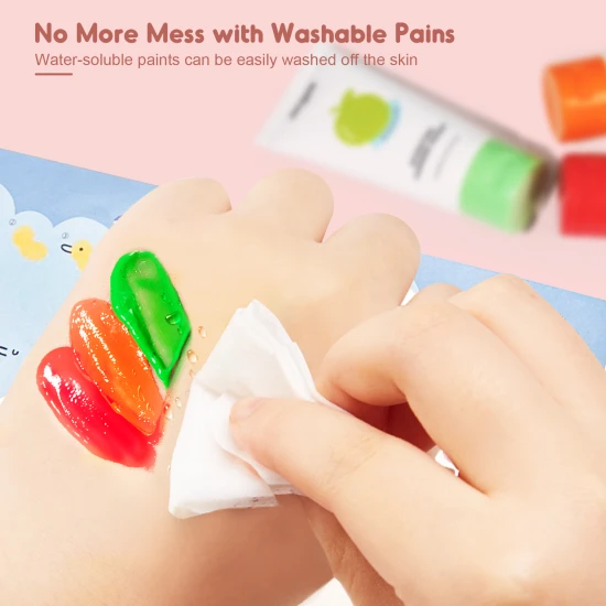 Jarmelo prstové farby s vôňou – sada 12 farieb s príjemnými vôňami, netoxické a umývateľné