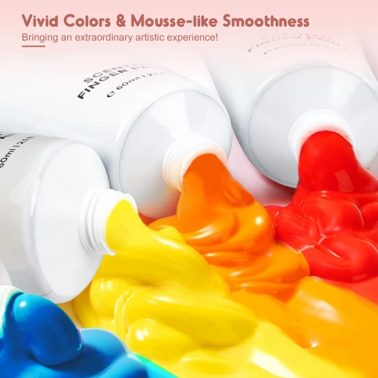 Jarmelo prstové farby s vôňou – sada 12 farieb s príjemnými vôňami, netoxické a umývateľné