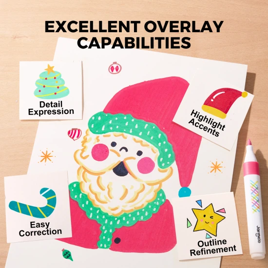 Vivid layered fixky Jarmelo – umývateľné detské fixky s efektom vrstvenia farieb, sada 24 farieb