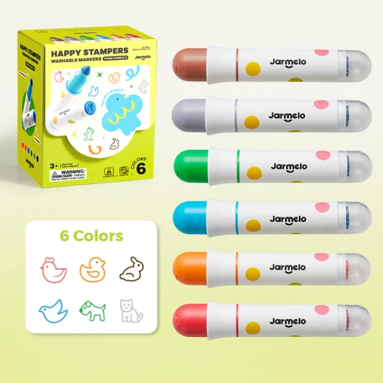 Jarmelo Umývateľné fixky s pečiatkami Happy Stampers Farma 6 ks – model JA99810