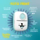 Detská prenosná tlačiareň Kiddoboo FotoPrint – biela tlačiareň s LED osvetlením, samolepiacim papierom a farebnými fixkami pre kreatívnu zábavu.