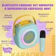 Zelený detský Kiddoboo bluetooth karaoke set mikrofón a reproduktor KidsVoice Mint s RGB osvetlením a zábavnými efektmi pre deti od 3 rokov.