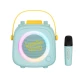 Zelený detský Kiddoboo bluetooth karaoke set mikrofón a reproduktor KidsVoice Mint s RGB osvetlením a zábavnými efektmi pre deti od 3 rokov.