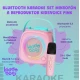 Ružový detský Kiddoboo bluetooth karaoke set mikrofón a reproduktor KidsVoice Pink s RGB osvetlením a zábavnými efektmi pre deti od 3 rokov.
