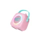 Ružový detský Kiddoboo bluetooth karaoke set mikrofón a reproduktor KidsVoice Pink s RGB osvetlením a zábavnými efektmi pre deti od 3 rokov.