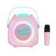 Ružový detský Kiddoboo bluetooth karaoke set mikrofón a reproduktor KidsVoice Pink s RGB osvetlením a zábavnými efektmi pre deti od 3 rokov.