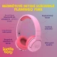 Detské bezdrôtové slúchadlá Kiddoboo Flamingo Pink s LED svetlom a kvalitným mikrofónom – bezpečné a štýlové slúchadlá pre deti od 6 rokov.