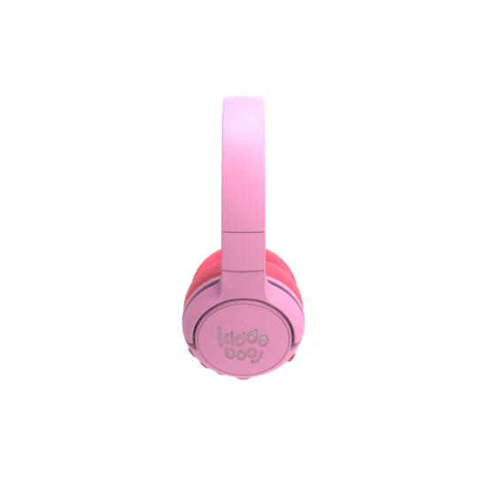 Detské bezdrôtové slúchadlá Kiddoboo Flamingo Pink s LED svetlom a kvalitným mikrofónom – bezpečné a štýlové slúchadlá pre deti od 6 rokov.
