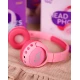 Detské bezdrôtové slúchadlá Kiddoboo Flamingo Pink s LED svetlom a kvalitným mikrofónom – bezpečné a štýlové slúchadlá pre deti od 6 rokov.