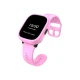 Detské smart hodinky Kiddoboo x Lagenio WatchMe 4G v ružovo-fialovej farbe s displejom, kamerou a SOS funkciou – bezpečný a hravý doplnok pre deti.
