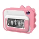 Detský fotoaparát Kiddoboo FotoFun 2 Dino Pink – ružový instantný foťák pre deti s okamžitou tlačou, farebnými fixkami a zábavnými rámikmi na fotografie.