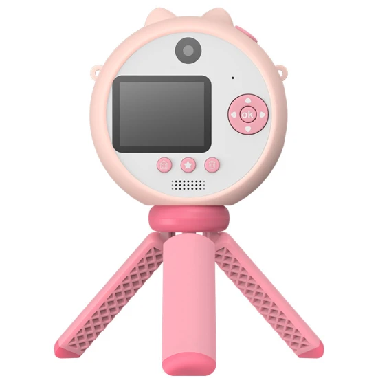 Ružový detský Kiddoboo fotoaparát FotoFun Instapic Pink – digitálny foťák s prednou a zadnou kamerou, selfie režimom a prehrávaním hudby.