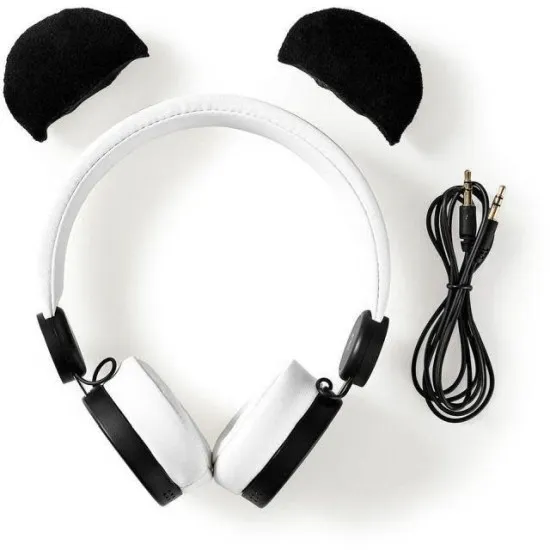 Detské audio slúchadlá s uškami Panda. Detský svet plný hudby s Kidywolf.