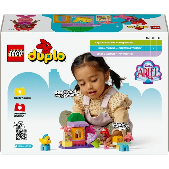 LEGO DUPLO stavebnica s Ariel a Šupinkou pri hravom stánku s kávou.