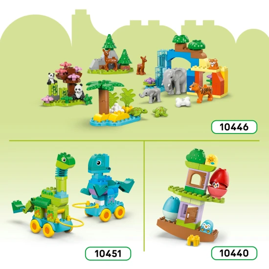 LEGO DUPLO 3 v 1 Zvieratká na kolieskach 10448 – kačka, ryba a psík stavebnica pre deti