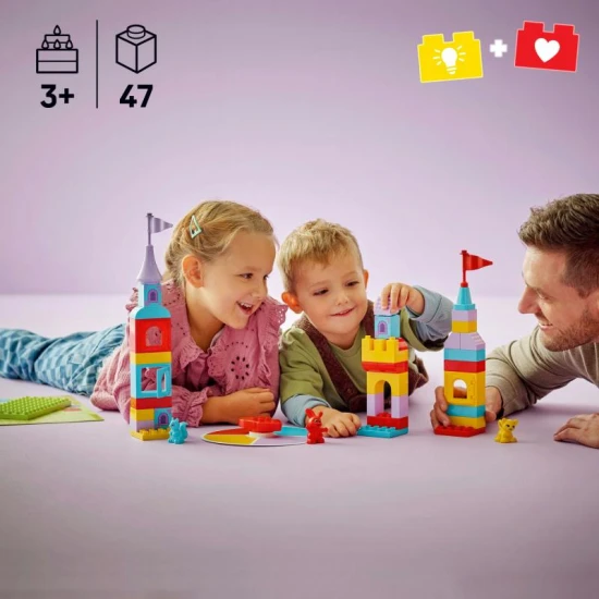 LEGO DUPLO 10450 – Hopsy a hra s hradom so zvieratkami a farebnými kockami