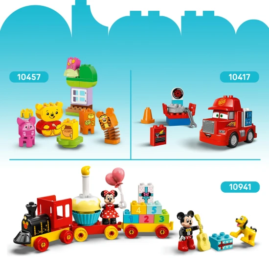 LEGO DUPLO Mickey Mouseov klub s interaktívnym kolesom a zostaviteľným autíčkom