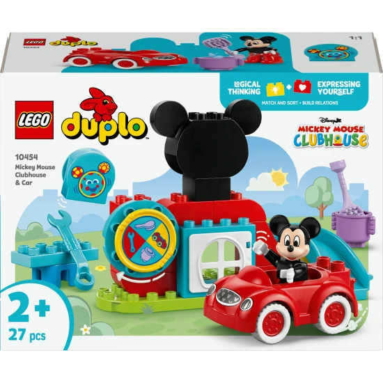 LEGO DUPLO Mickey Mouseov klub s interaktívnym kolesom a zostaviteľným autíčkom