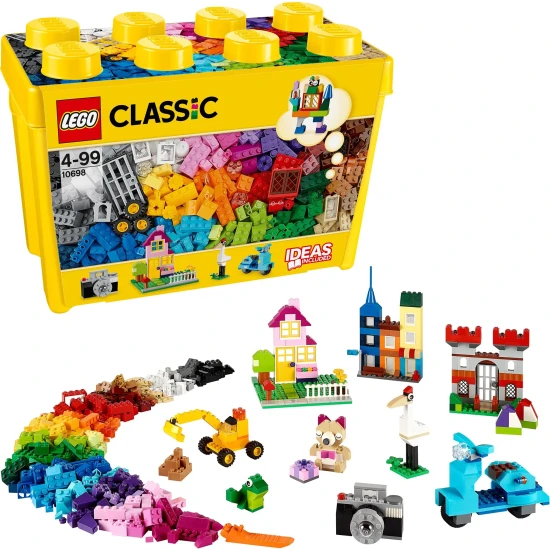 LEGO Classic Veľký kreatívny box: 33 farieb kociek a množstvo špeciálnych dielov na tvorbu!