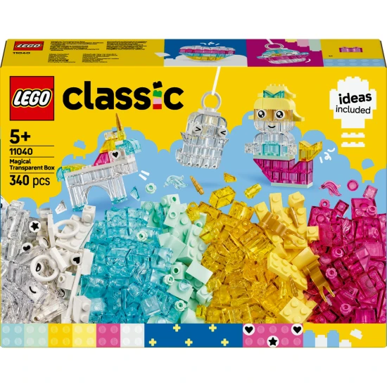 Kreatívna LEGO Classic stavebnica s priesvitnými kockami pre nekonečné možnosti stavania.