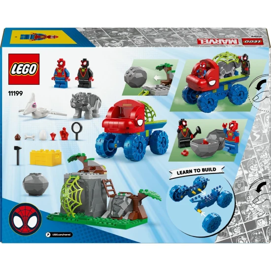 LEGO® Marvel 11199: Spideyho tím a záchrana dinosaurov s truckom – Akčné minifigúrky a dinosaury.