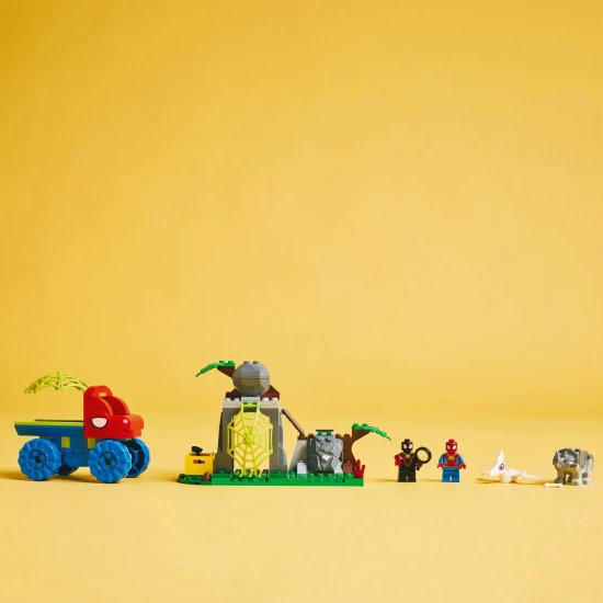 LEGO® Marvel 11199: Spideyho tím a záchrana dinosaurov s truckom – Akčné minifigúrky a dinosaury.