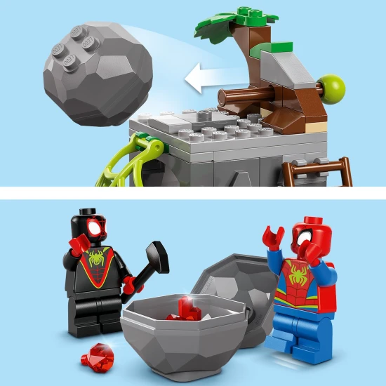 LEGO® Marvel 11199: Spideyho tím a záchrana dinosaurov s truckom – Akčné minifigúrky a dinosaury.