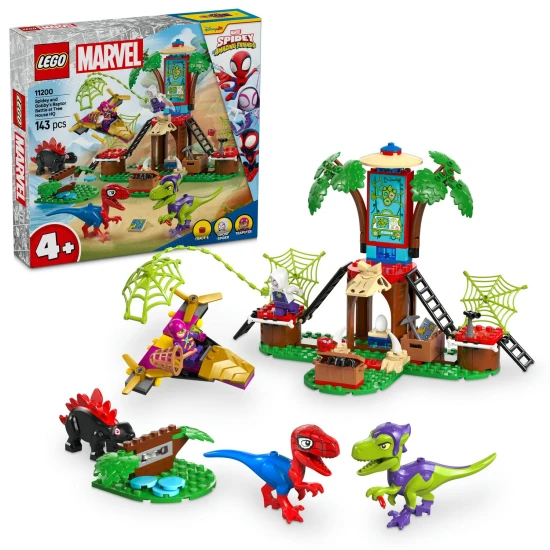LEGO® Marvel 11200 – Spidey, Gobby a raptoria bitka na strome so superhrdinami a dinosaurami.